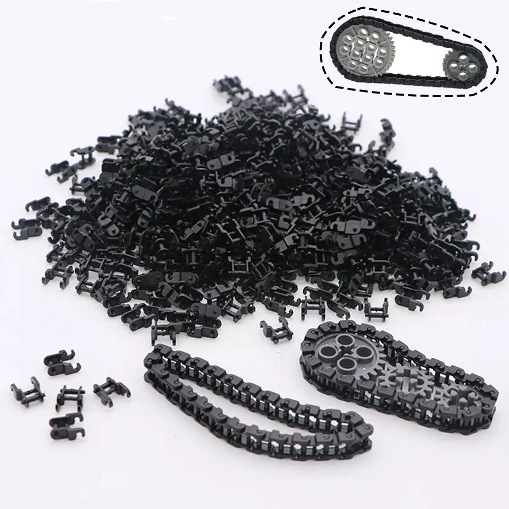 100 sztuk cegieł łańcuchowych Części techniczne Zestaw przekładni 3711 14696 10928 51416 3648 3649 dla MOC Klocki Pociąg Zabawki