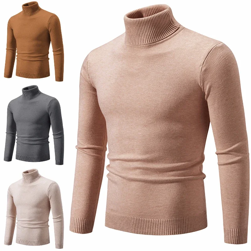 14 Colors New Winter Men's Knitted Turtleneck Sweaters Casual Rollneck Knitted Pullover Keep Warm Harajuku Sweater