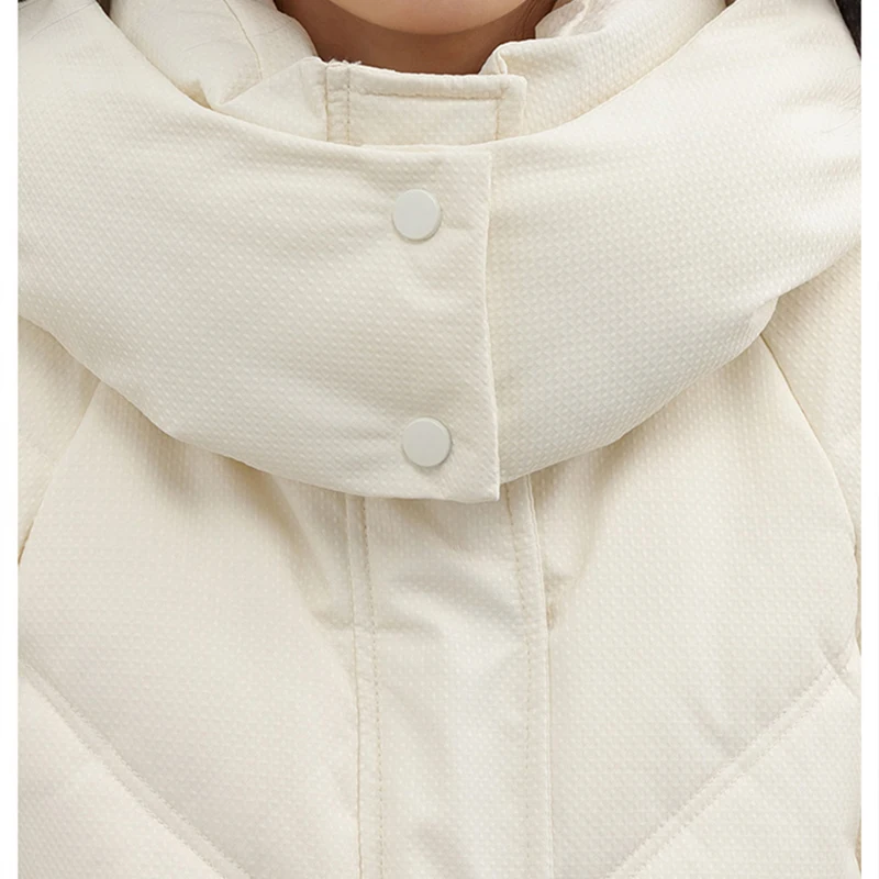 Women's Hooded Down Cotton Coat 2025 Winter Long Top Puffer Jacket Thick Warm Parkas Slim Fit Waist Casual Outdoor Hooded Jacket
