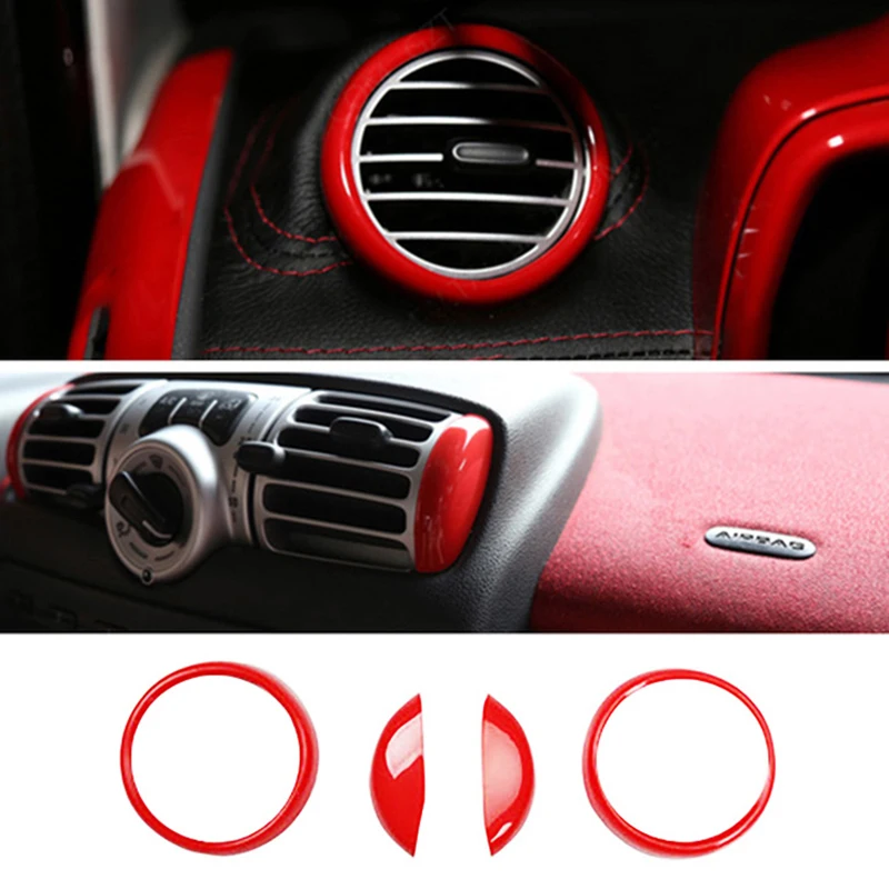 Car Styling Modification Parts Red Sticker Interior Exterior Decoration Cover Protective Shell For Smart 451 Fortwo Accessories