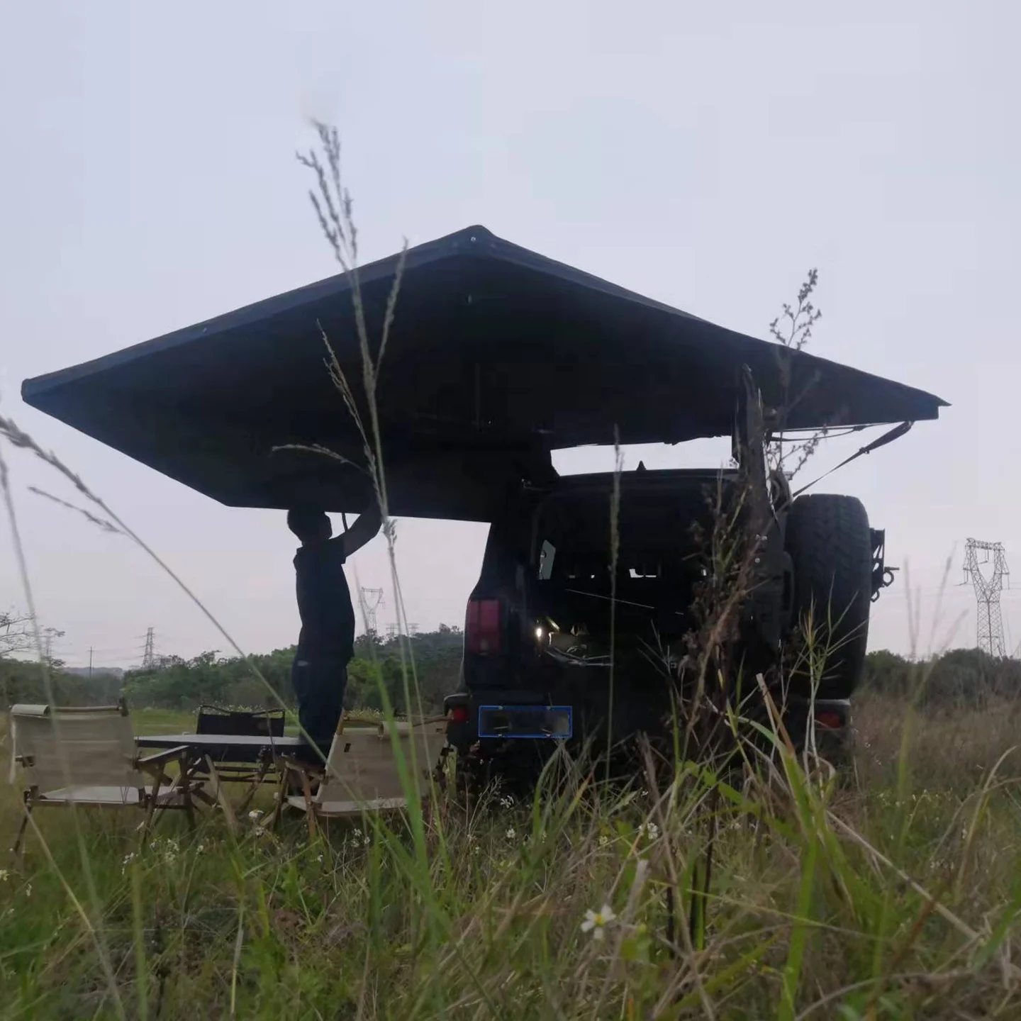 

STLF Wholesale 270 Degree Off-Road Camper Waterproof Bat Wing Car Roof Side Awning Tent Car Side Canopy