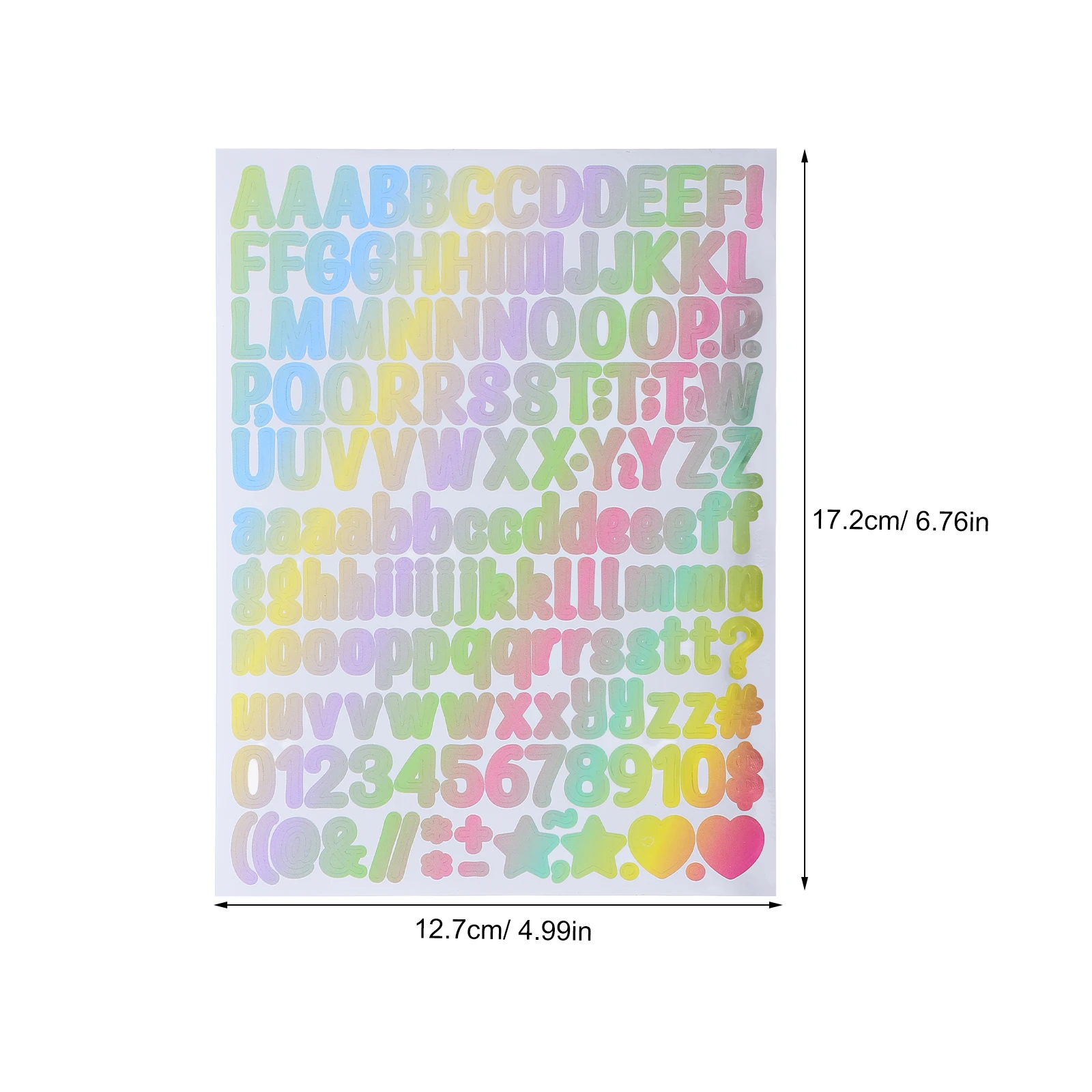 10pcs Alphabet Number Stickers Self Adhesive Vinyl Craft Decor Gradient Colors Scrapbook Letters Hand Account Notebooks