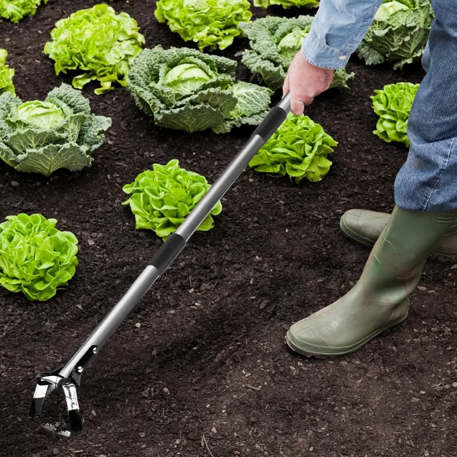 Adjustable 3666 Inch Scuffle Loop Hoe for Garden Weeding and Cultivating with Cushioned Grip Durable Handle Action Hoe Stirrup