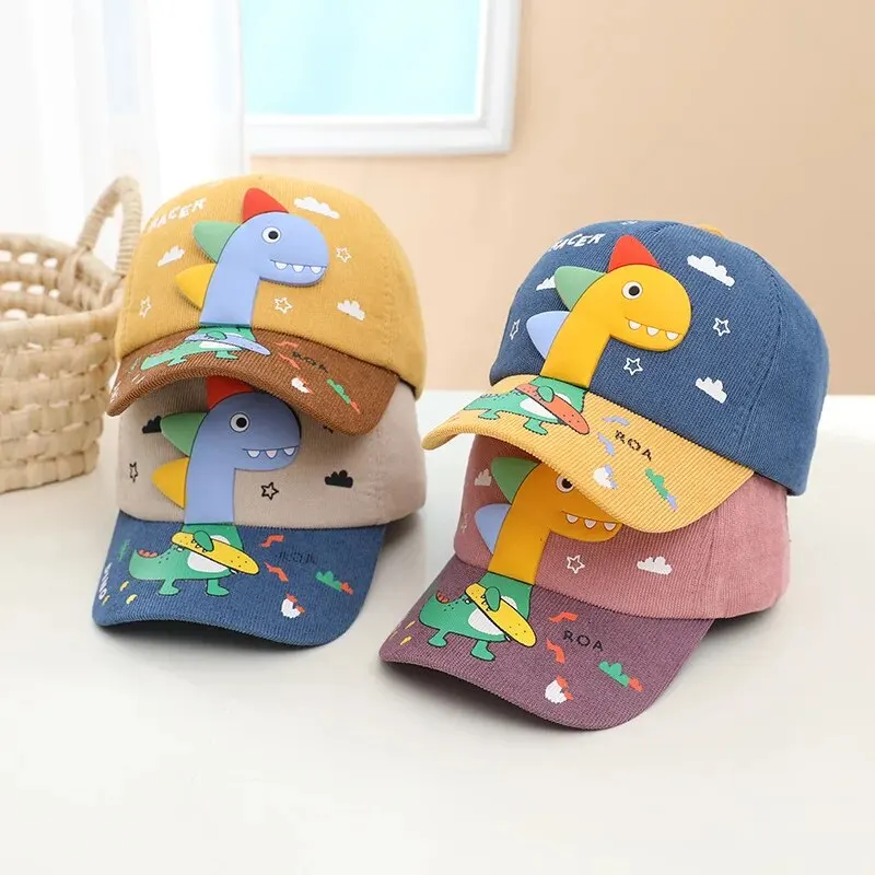 Cartoon Dinosaur Baby Baseball Hat Casual Adjustable Boy Girl Peaked Cap Outdoor Sun Visors Toddler Bonnet