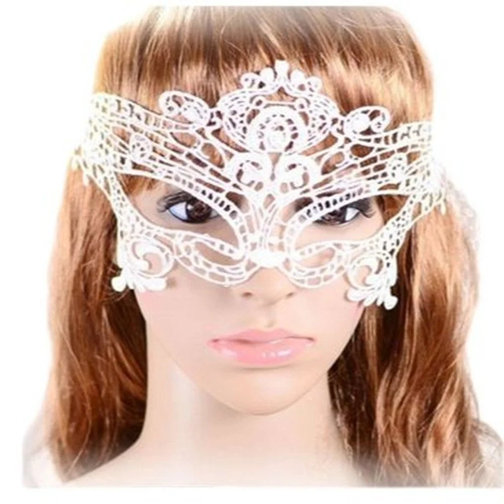 2019 Black Sexy Lady Lace Mask Cutout Eye Mask for Masquerade Party Fancy Dress Costume