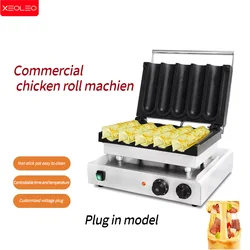 XEOLEO Electric 5PCS Mexico Chicken Rolls Maker 3000W Chicken Rolls Rolling Machine Non-Stick Grasping Pancake Maker