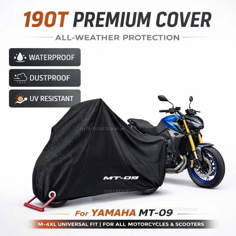 

For YAMAHA MT-09 MT09 Mt 09 2017 2018 2019 190T Motorcycle Cover Waterproof Dustproof UV Protection All Season