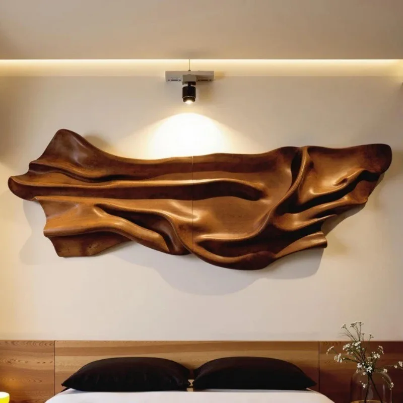 Creative wooden wall decoration high-end abstract sculpture art is suitable for modern home office hotel space