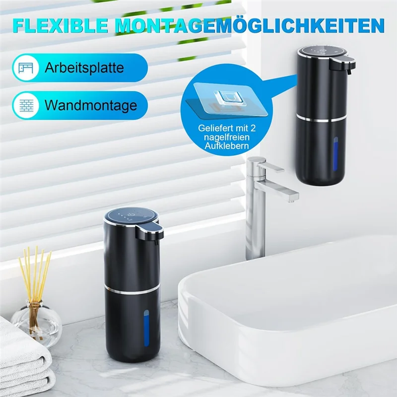 

A74I-Automatic Soap Dispenser, 380 Ml, Electric Wall Mounting, Non-Contact Automatic Soap Dispenser, USB Rechargeable