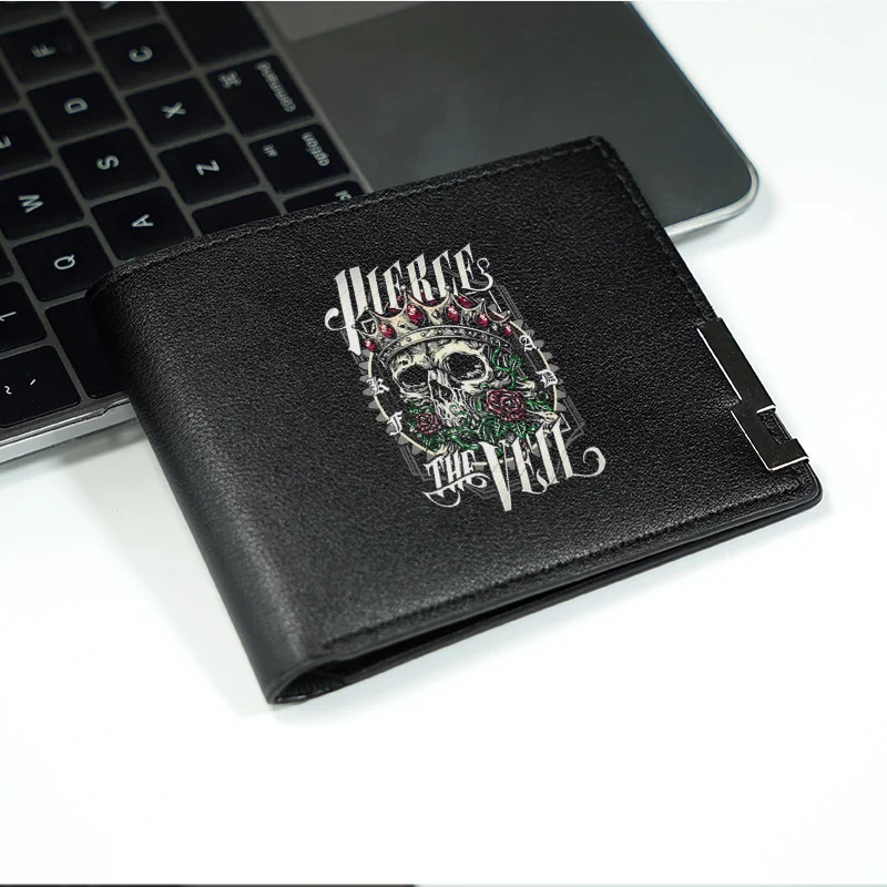 HORSE THE VICE 해골 크라운 디자인 PU 가죽 지갑 미니멀리스트 남성용 컴팩트 지갑 가볍고 내구성이 뛰어난 일상용 액세서리