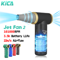 100000RPM KICA Jetfan 2 Air Blower Portable Turbo Fan Compressed Air Duster Wireless Computer Keyboard Cleaner for PC Car Camera