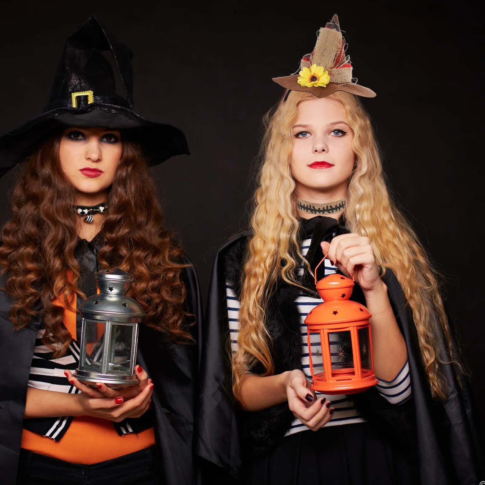Halloween Scarecrow Stroh Kostüm Hut Kit Cosplay Party Propsheadband Zubehör Schmuck Hexe Halskette Frauen Kostüme Kinder