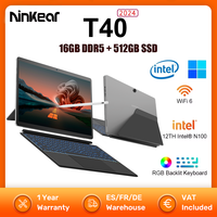 Ninkear T40 Laptop 2 in 1 TouchScreen Tablet Notebook Intel N100 14 Inch FHD 16GB DDR5+512GB SSD Wifi 6 RGB Backlit With Stylus