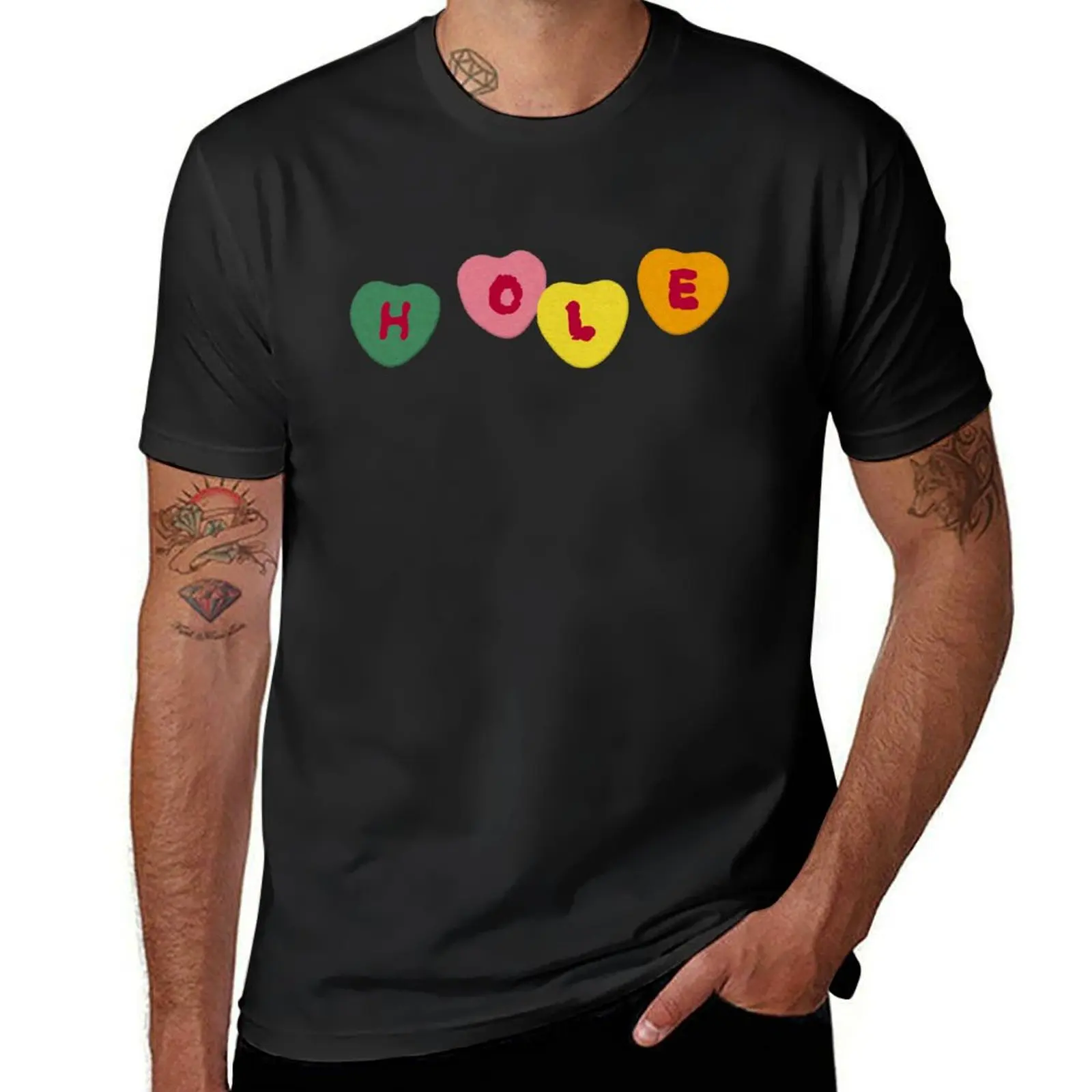 HOLE Miss World/Over The Edge candy hearts T-Shirt vintage summer top mens graphic t-shirts hip hop