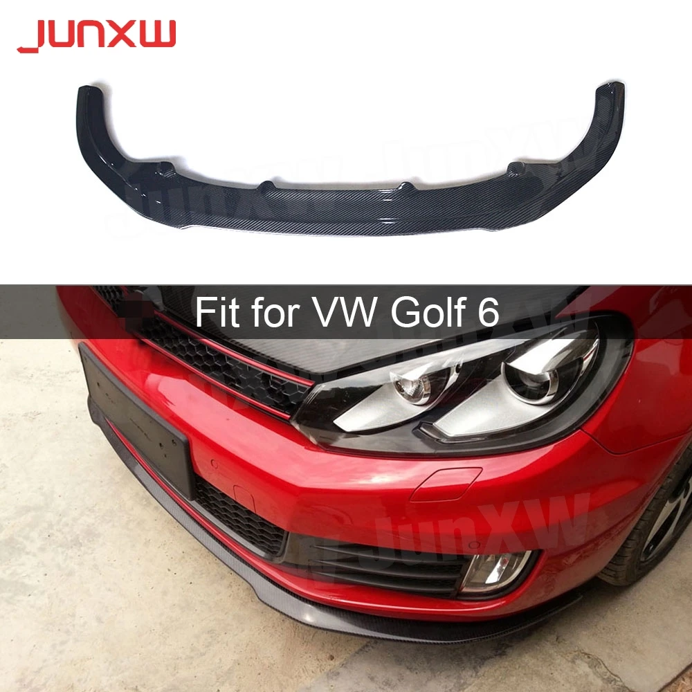 Carbon Fiber / FRP Front Lip Spoiler For Volkswagen VW Golf 6 VI MK6 GTI 2010-2013 RZ Style Head Bumper Chin Guard Car Styling