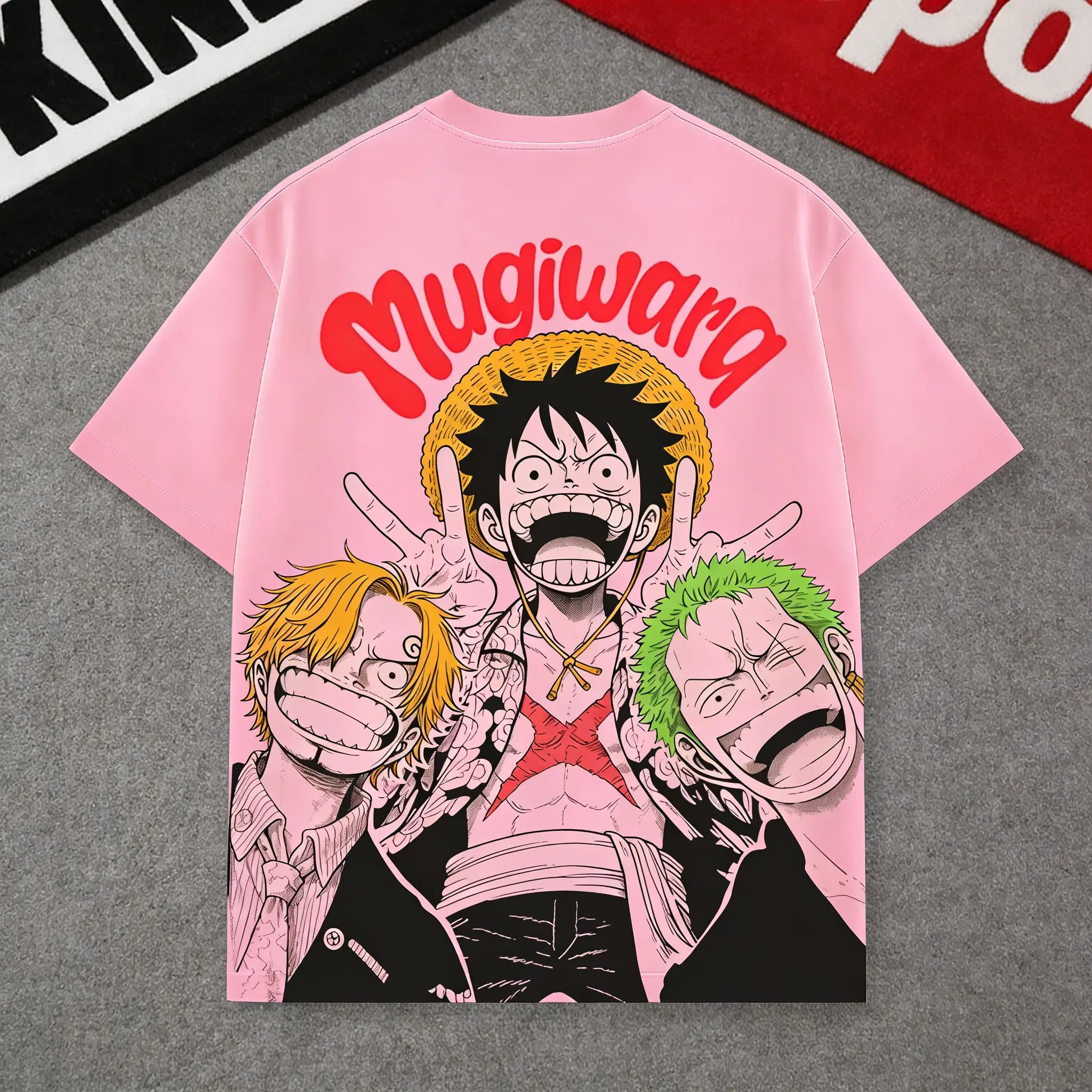 

Мужская футболка One Piece с изображением Monkey D. Luffy, Roronoa Zoro, Sanji, аниме-футболка, летняя и весенняя, с короткими рукавами, для мальчиков, семейный комплект.