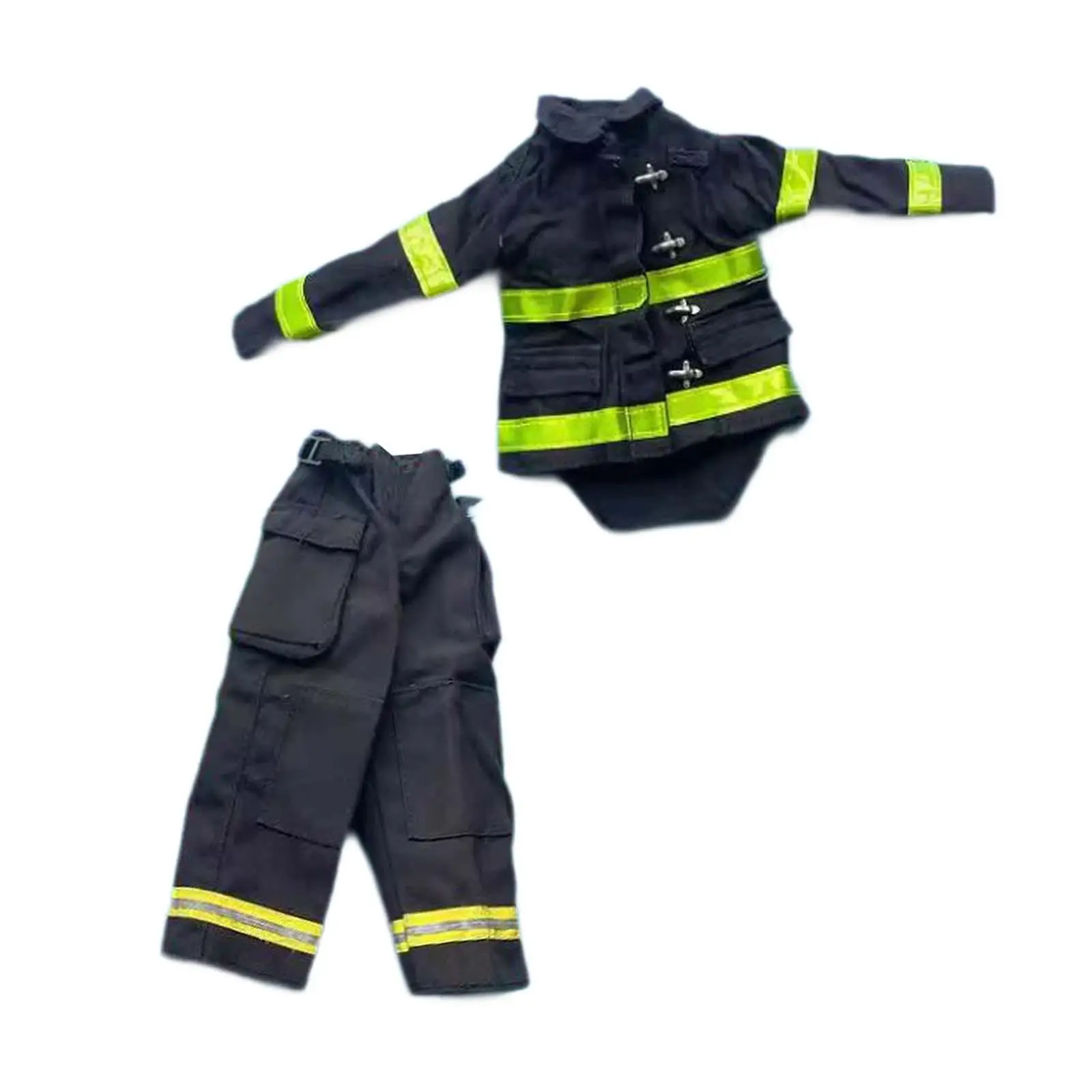 1/6 Scale Men Firefighter Suit, Fire Protective Suit Costume, Dress up for 12