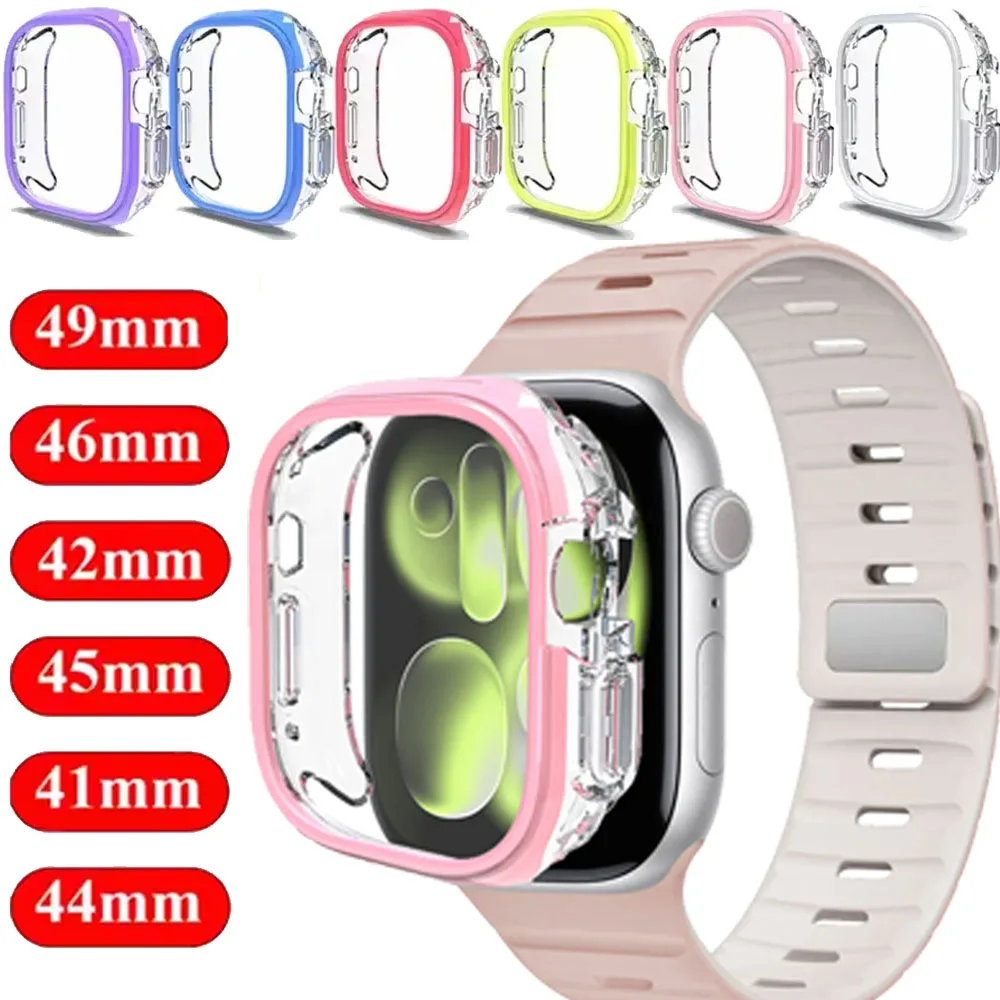 PC Case for Apple Watch Ultra 49mm 11 10 9 8 7 6 5 4 SE Omni-Directional Protective Shell Cover for IWatch 46mm 42mm 45/41/44mm