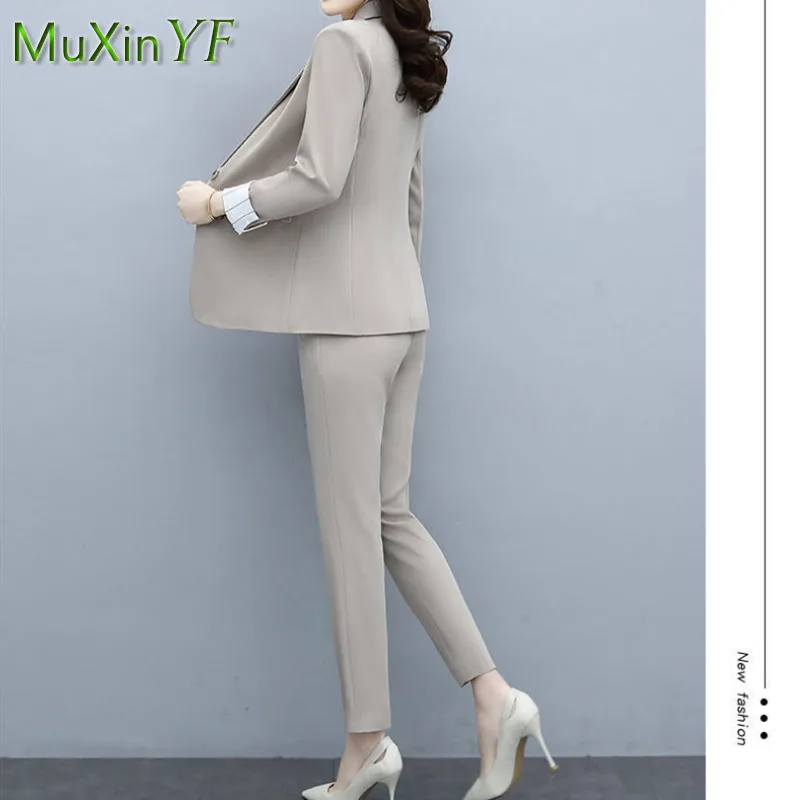 Ensemble de blazers et jarretelles pour femmes, vêtements professionnels, veste imbibée, pantalon glacé, mode coréenne, nouveau, printemps, automne,