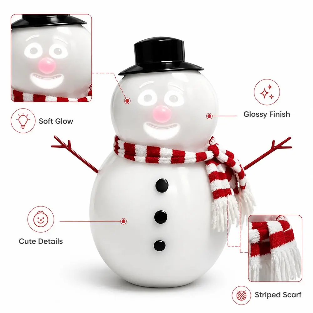 Plastic Talking Snowman Talking Function Animated Animated Snowman Snowman Shape Blinking Eyes Blinking Snowman Home Decoration