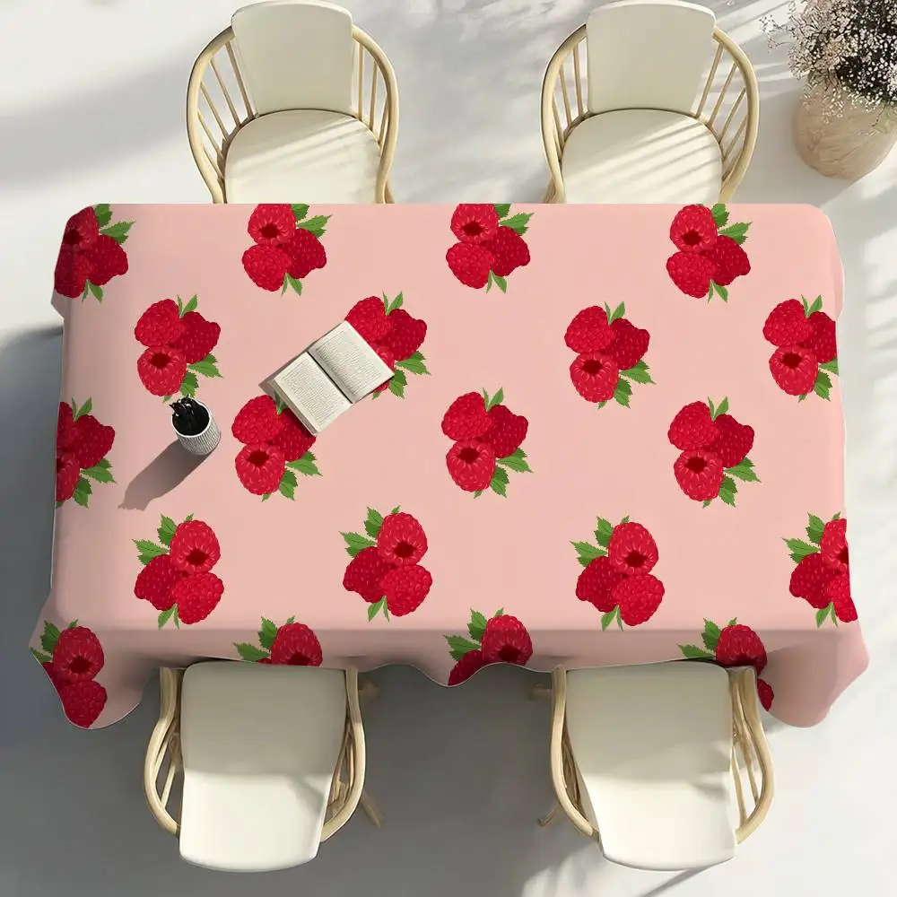 Pink Raspberry Table Cloth Home Party Picnic Dining Room Kitchen Patios Stain-Proof Polyester Table Cloth