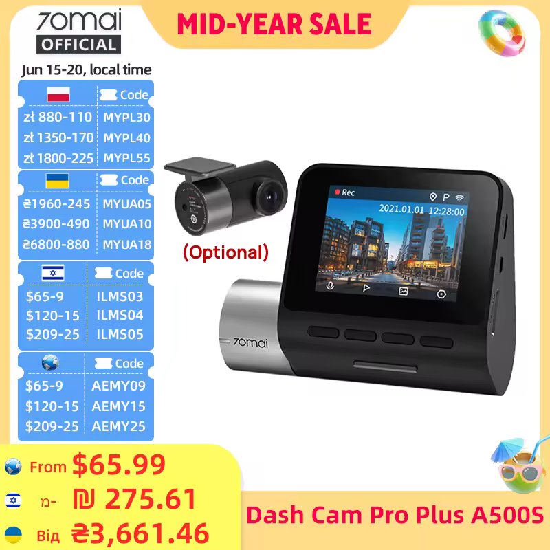 70mai מצלמת מקף pro בתוספת a500s 1944p adas gps מצלמה 70mai קדמית מצלמת 70mai קדמי מצלמת a5000fov מכונית dvr 24 שעות חניה תמיכה פנים מצלמת