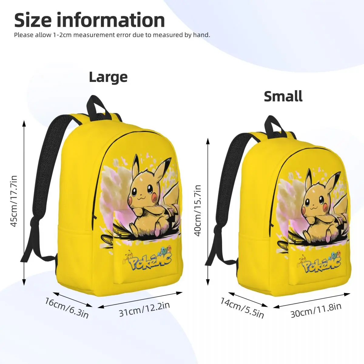 Solid Japanese Cartoon Game Pokemon Daypack Outdoor Sturdy Shoulder Pikachu Grils Knapsack Gift