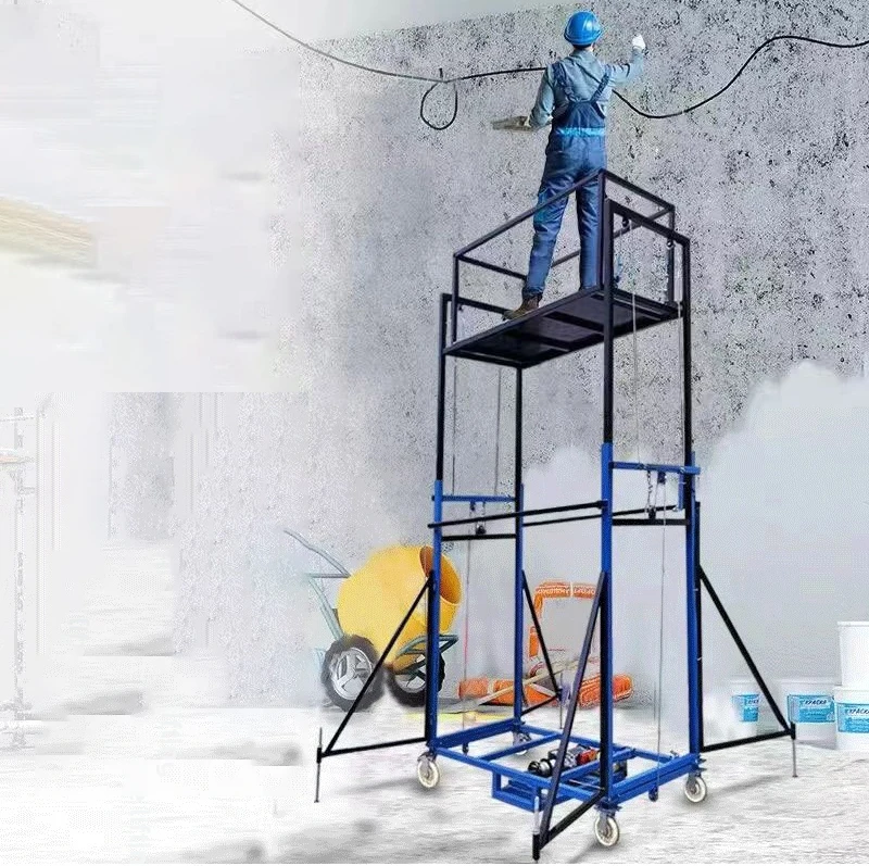 ลิฟท์ยกแบบเคลื่อนที่ควบคุมระยะไกลอัตโนมัติ 2.5 เมตร สำหรับงานตกแต่งภายในและภายนอกอาคาร แบบพกพา ใช้ไฟฟ้า