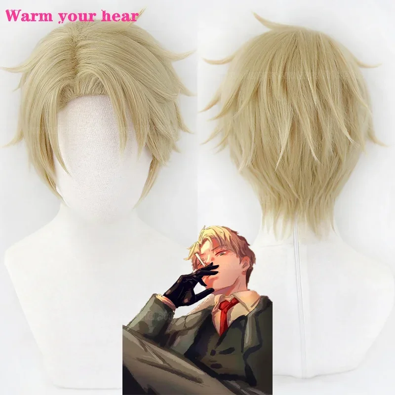 Anime cos Loid Forger Cosplay Wig Short Light Linen Gold Heat Resistant Synthetic Hair cos Twilight Wigs Wig Cap