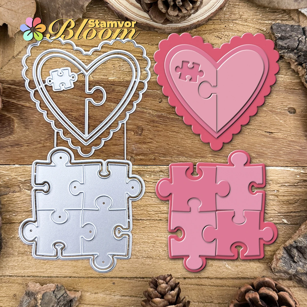 Liebe Valentinstag Puzzles Schicht Metall Stanzformen Scrapbooking dekorative Prägung