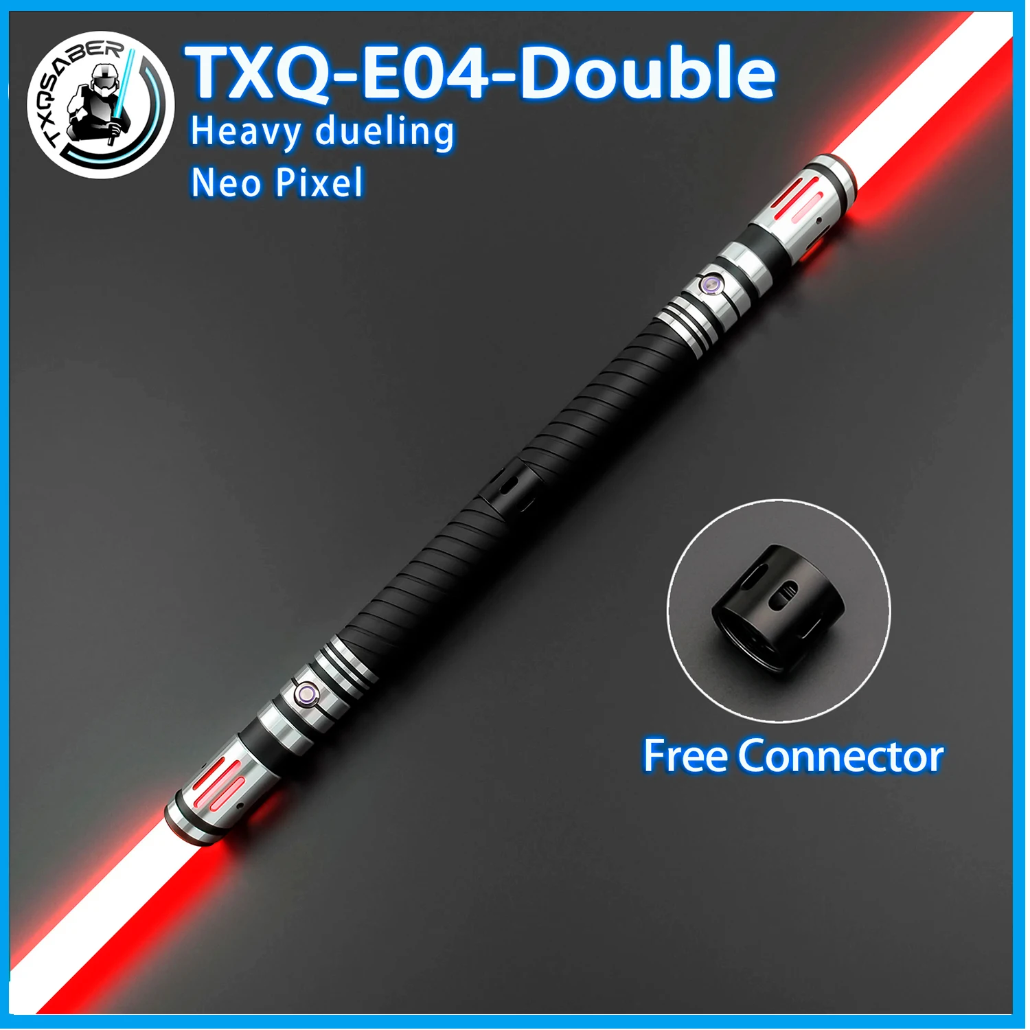 

TXQSABER E04 Double Laser Swords Smooth Swing Two Metal Hilt Double Blades Heavy Dueling Free Double-edged Adapter Cosplay Gift