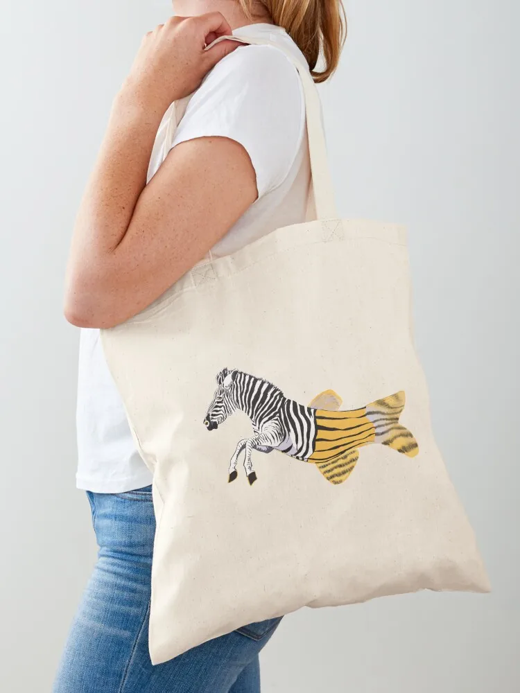

ZEBRAFISH no text, half zebra half fish Tote Bag Big bag women tote bag men's great Women bags