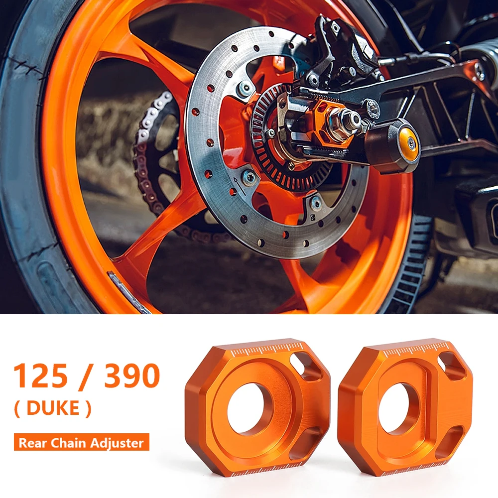 

390 Duke Motorcycle Accessories 125 DUKE CNC Rear Chain Adjuster Axle Blocks For Duke 125 For DUKE 390 125Duke 390Duke 2024 2025