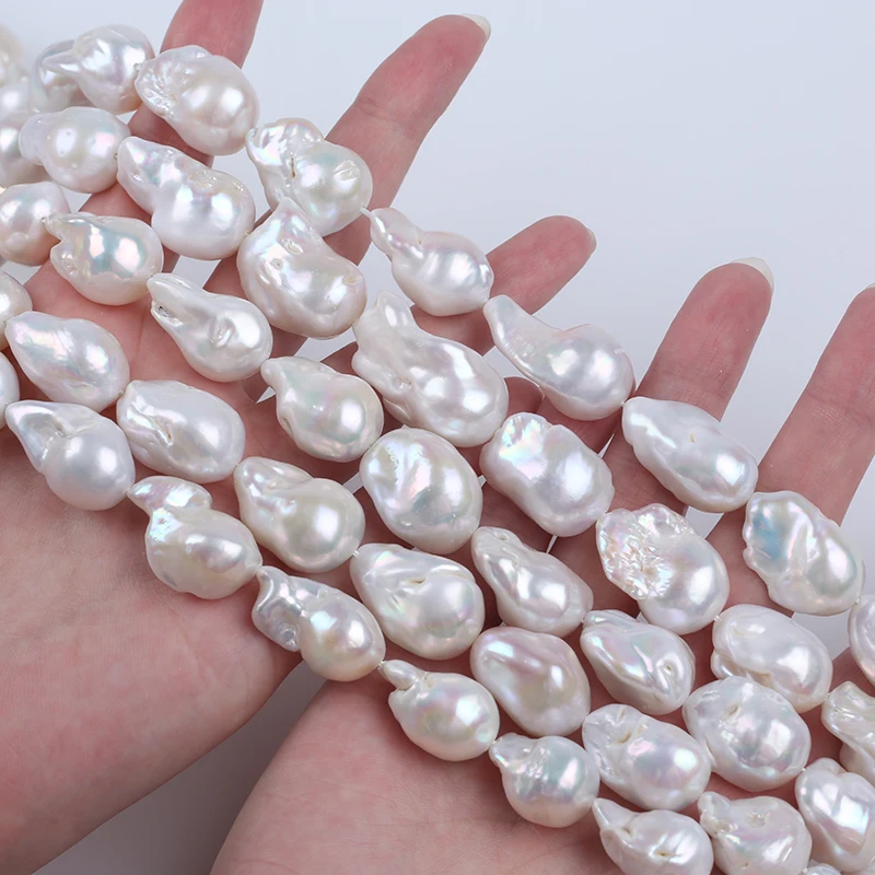 Wholesale 13-16mm White Color Big Size Baroque Shape Freshwater Pearl Loose Strands