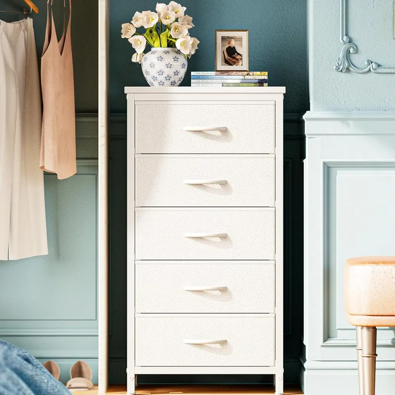 

Tall Dresser for Bedroom, 5 Drawer Dresser & Chests of Drawers, Fabric Dresser for Closet, Bedroom, Night Stand, End