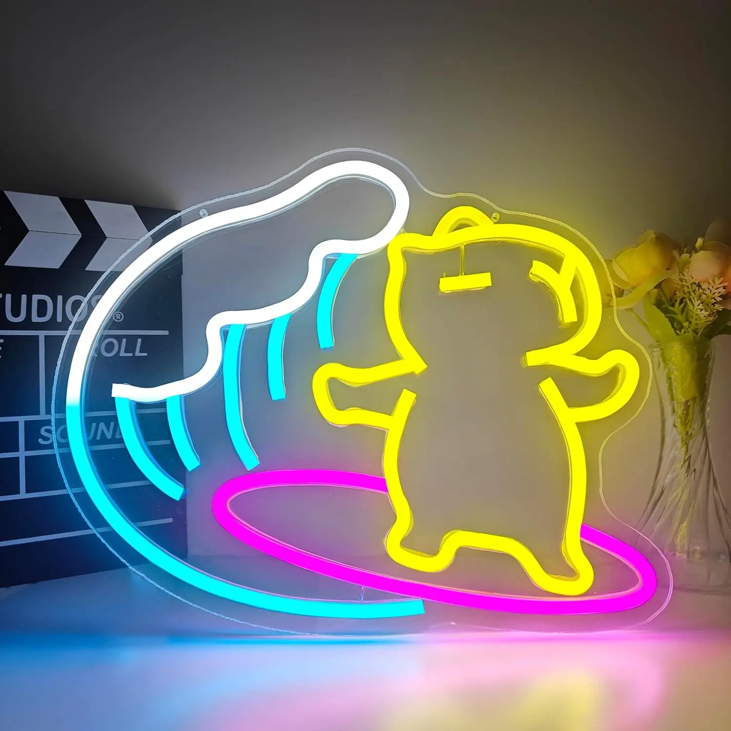 

Carpibala Surfing Neon Light USB Powered LED Neo Sign for Bedroom Dormitory Study Surfing Room Water Park Swimming Room Decor