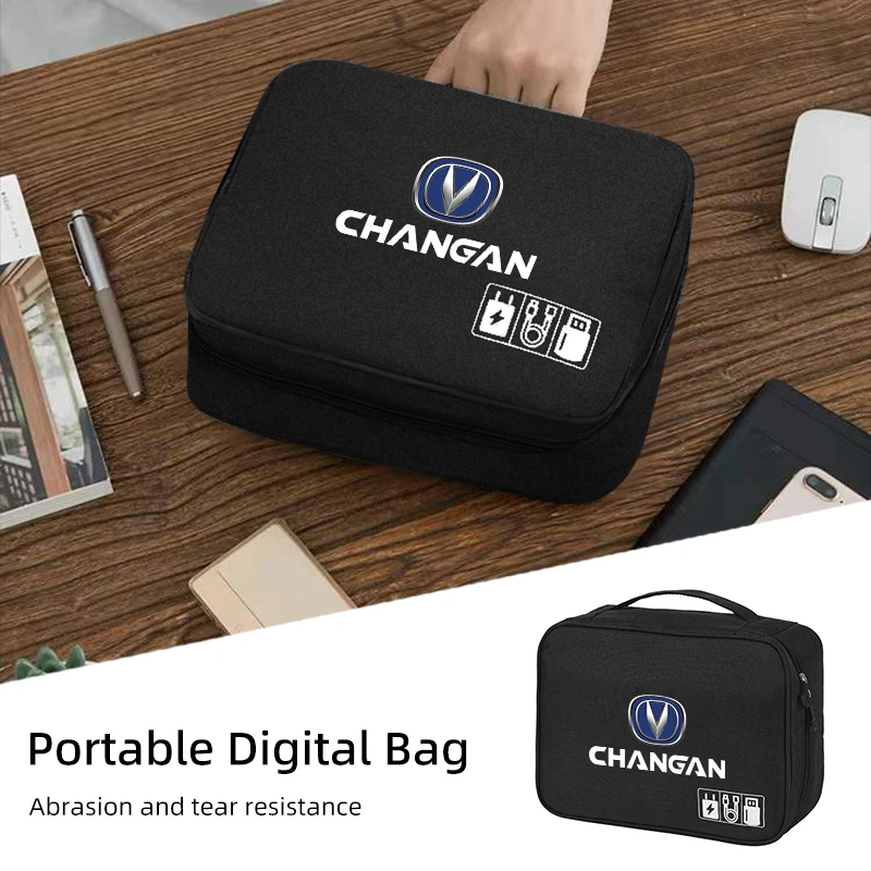 

Car Portable Cable Organizer Waterproof Digital Storage Bag For Changan CS75 CS35 CS15 CS95 RAETON CX70 CS55 EADO CX20 CS15EV