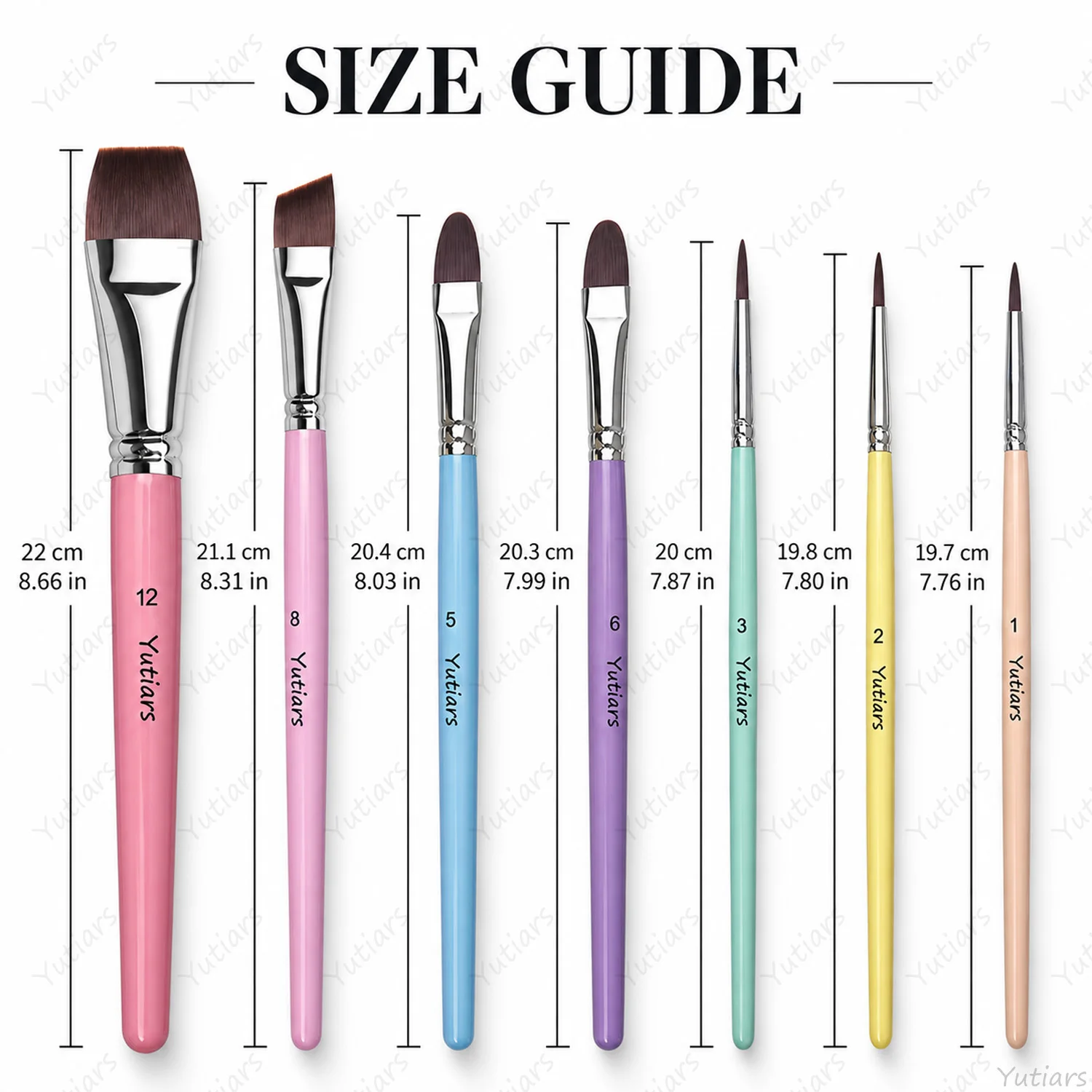 7PCS Face Painting Brush Set with Flat Angled and Detail Brushes for Body Art Festival Makeup Floral Designs and Fine Lines