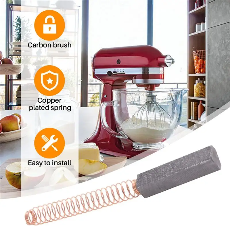 A67Z W10380496 Stand Mixer Motor Brush For Whirlpool & Kitchen Aid Mixer Motor Brush New AP5178083, PS3495098-2 Pack