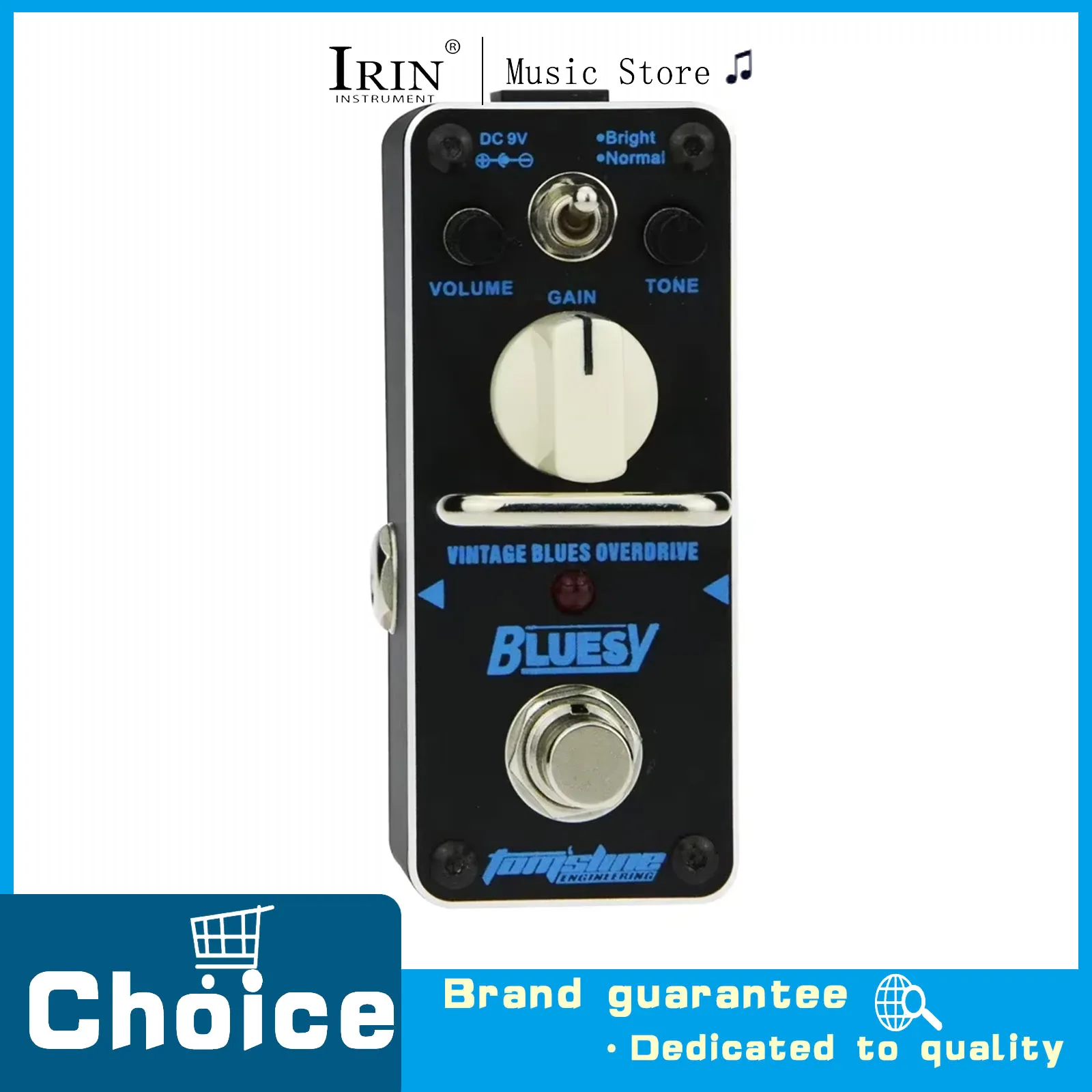 

Bluesy Electric Guitar Effect Pedal Tom'sline Vintage Blues Overdrive Effector True Bypass Pedal ABY-3 Guitar Accessories