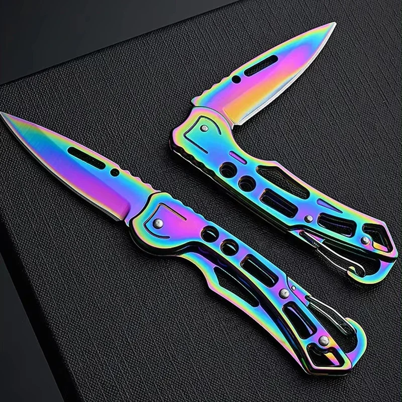 Folding Pocket Knife Stainless Steel Survival Hunting Camping Fishing Portable Fruit Carrying Outdoor Tools Survival Hand Tools