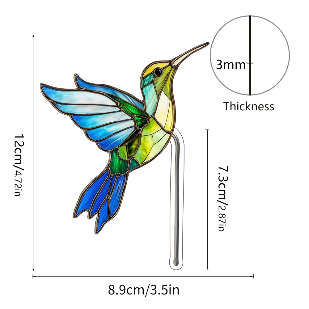 

Cute Acrylic Hummingbird Flower Pot Ornament Bonsai Planter Decorative Statue For Outdoor Garden Yard Decor Colorful Bird