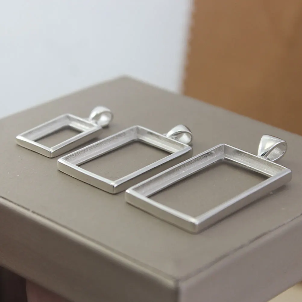

Square Open Back Bezel Pendants Hollow Frame Blanks Empty Holder Trays Jewelry Crafts DIY Gifts Resin Photo Settings Accessories