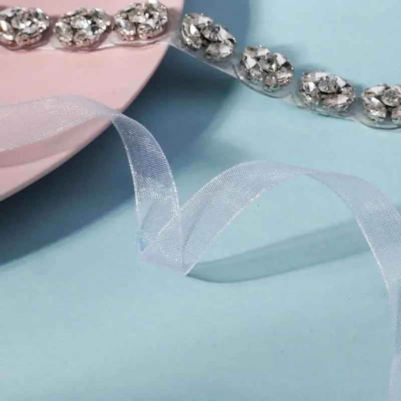 

A52E Luxurious Crystal Wedding Sash Rhinestones Waist Belt Bridal Waist Accessories