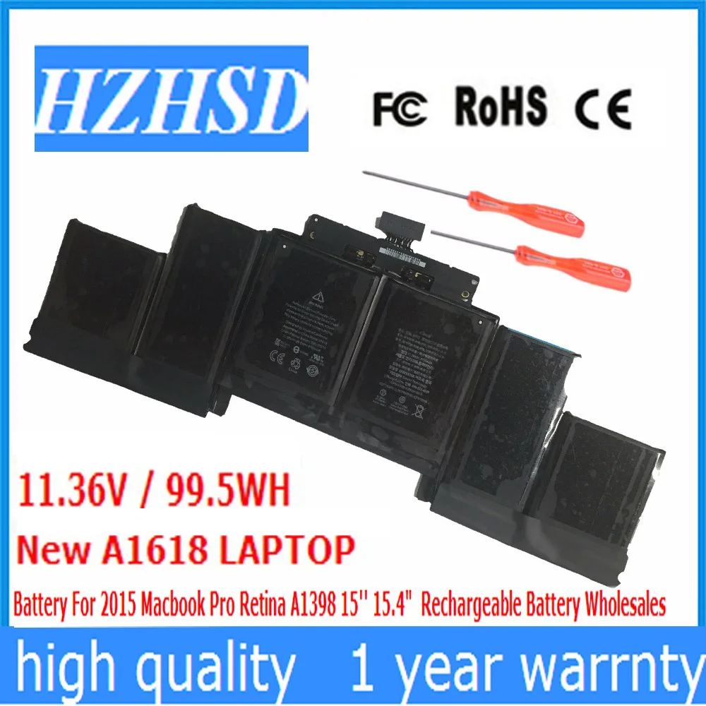 11.38V 99.5WH New Original A1618 Laptop Battery for Apple MacBook Pro 15" Retina A1398 A1618 2015year