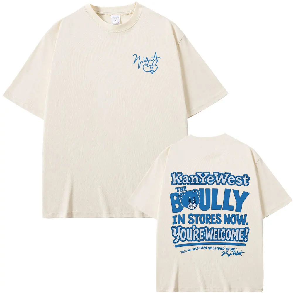 Rapper Kanye West Bully Graphic T-shirt Funny Graduation Album T-shirts Men Women Hip Hop Fashion Oversized Short Sleeve T Shirt