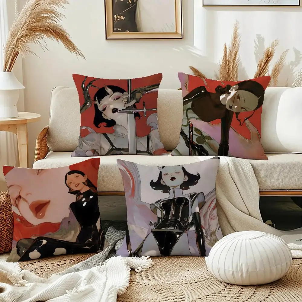 Sharp Art Blade Cushion Cover Short Plush Pillowcase, Washable Wrinkle Resistant Cover for Bedroom Gift