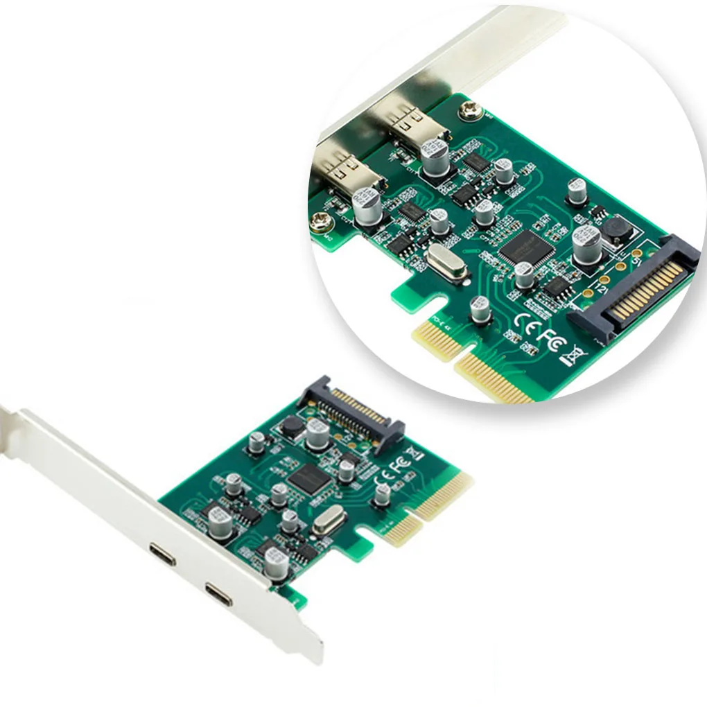 

PCI-E Dual USB 3.1 Expansion Card Detachable Professional Replacement Type-C Interface Notebook Computer Cards Adapter