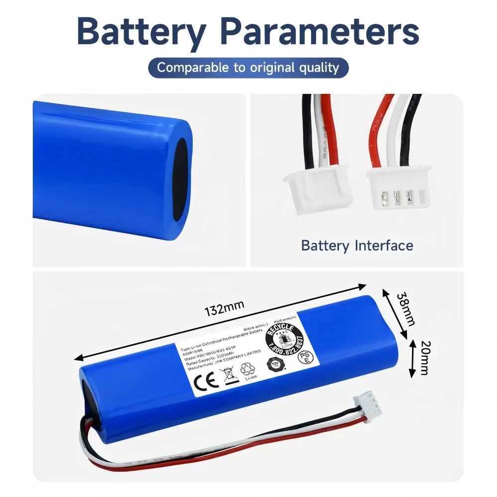 بطارية بديلة 3000 مللي أمبير في الساعة لـ Ecovacs Deebot Ozmo 900, 901, 905, 920, 930, 937, N8, N8 Pro 14.4V Li-ION جهاز آلي لتنظيف الأتربة #4