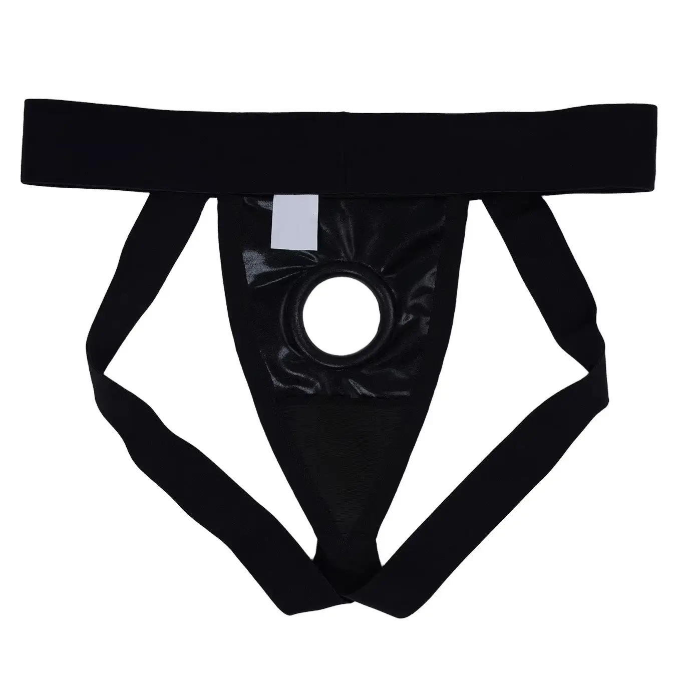 Men Faux Leather Jockstrap Underwear Silicone Cock Ring Thong Wide Waistband Sexy Thongs G String Penis Pouch Exotic Lingerie image 2